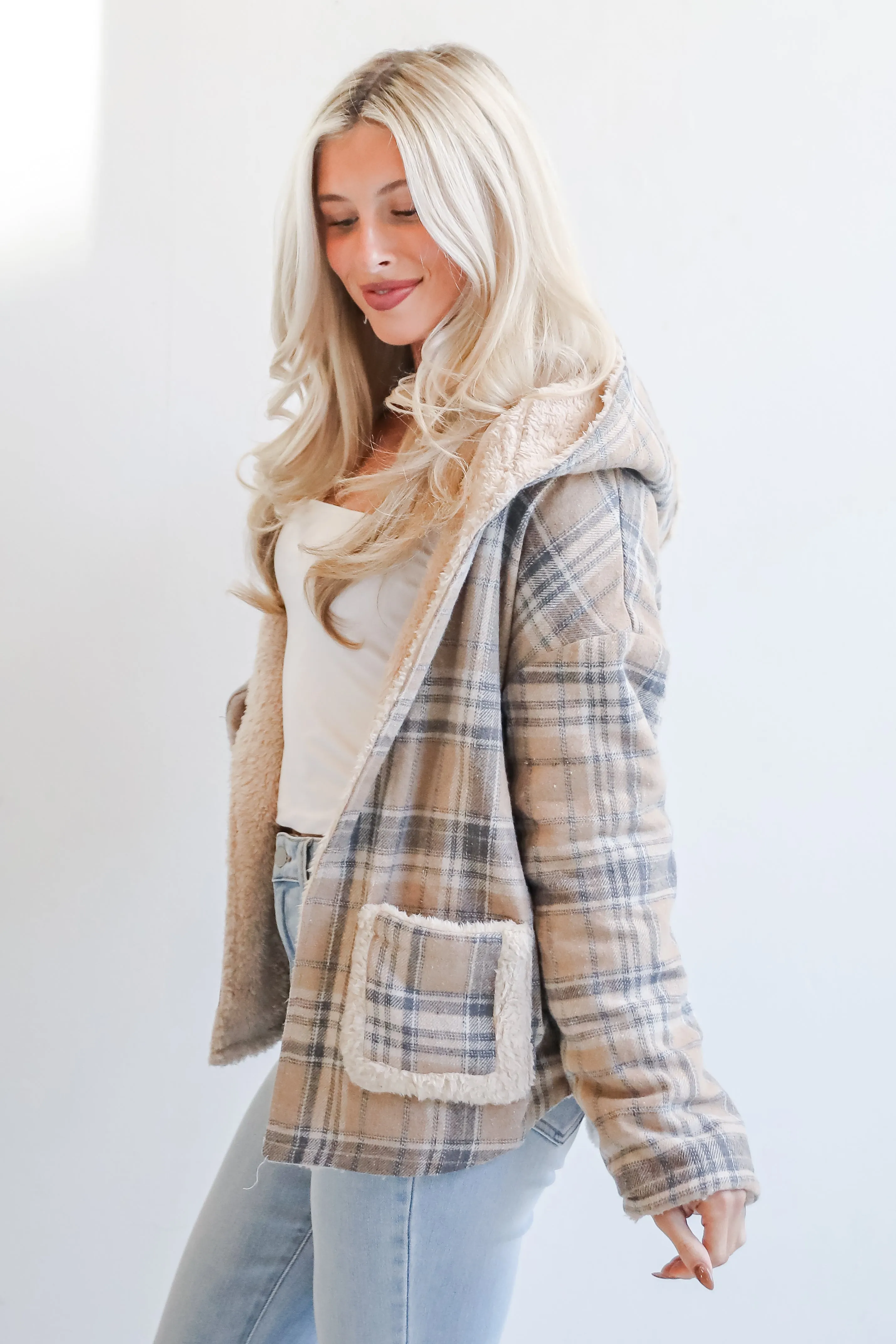 Perfected Comfort Reversible Sherpa Plaid Jacket - DOORBUSTER