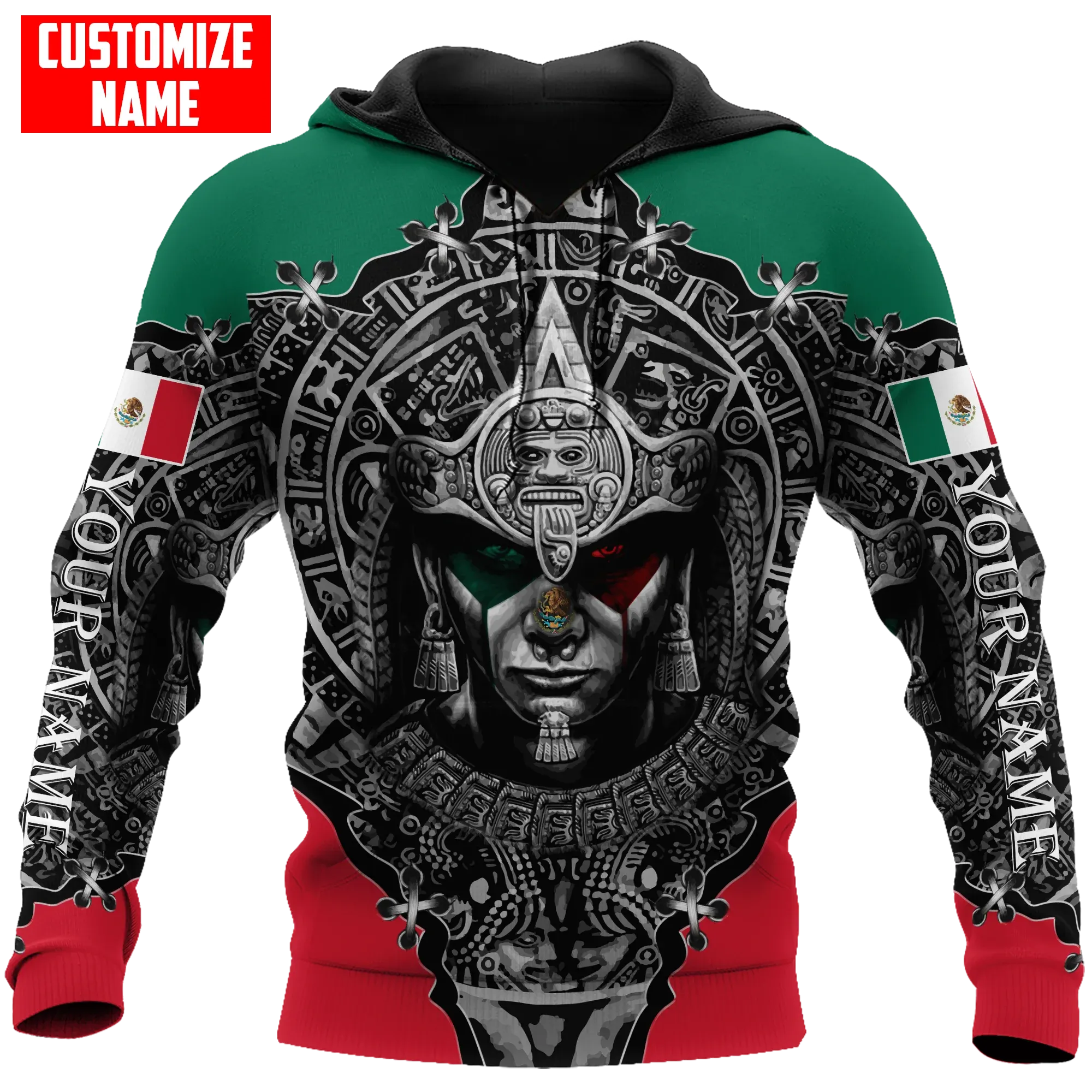 Personalized Name Aztec Mexican Hoodie, Aztec Hoodies For Man And Women, Mexican Gift For Him