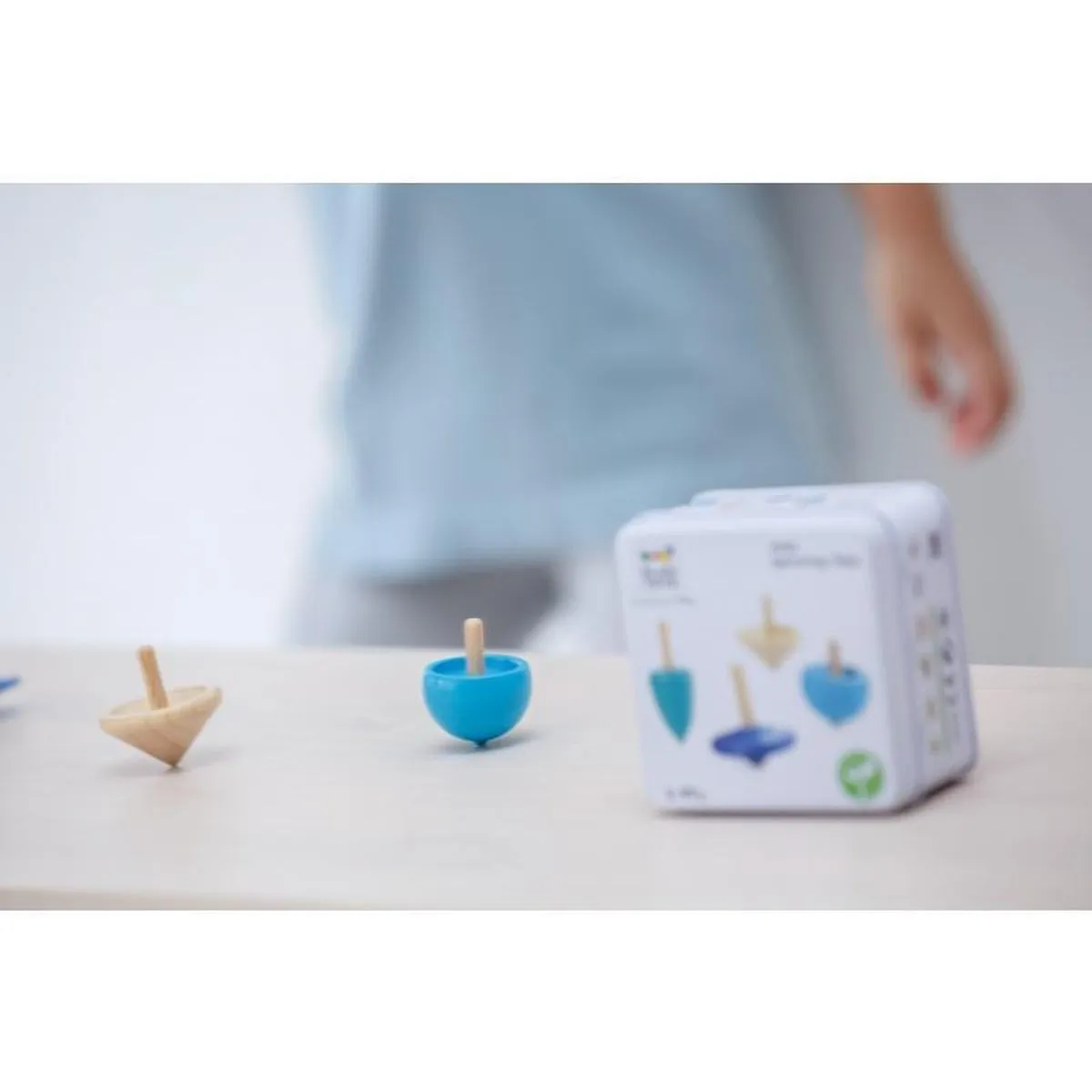 Plan Toys mini spinning tops set