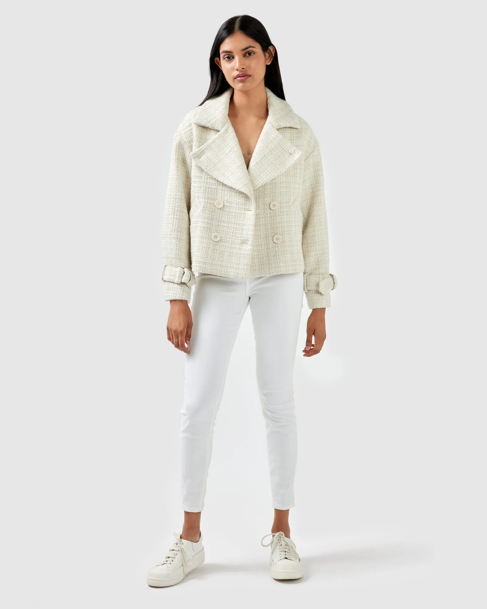 Power Over Me Tweed Jacket - Beige Marle