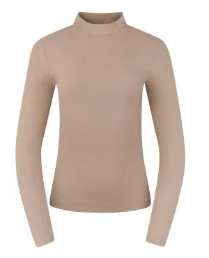 PURE GOLF Olwen Mock neck Winter Top 502 Cappuccino