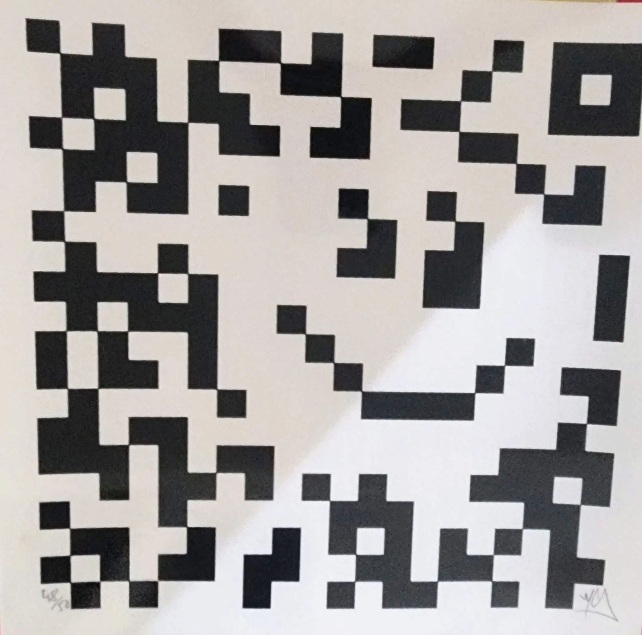 QR Code Smiley Silkscreen Print by RYCA- Ryan Callanan