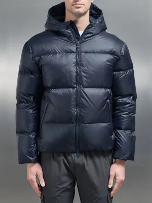 Quilted Down Jacket in Navy