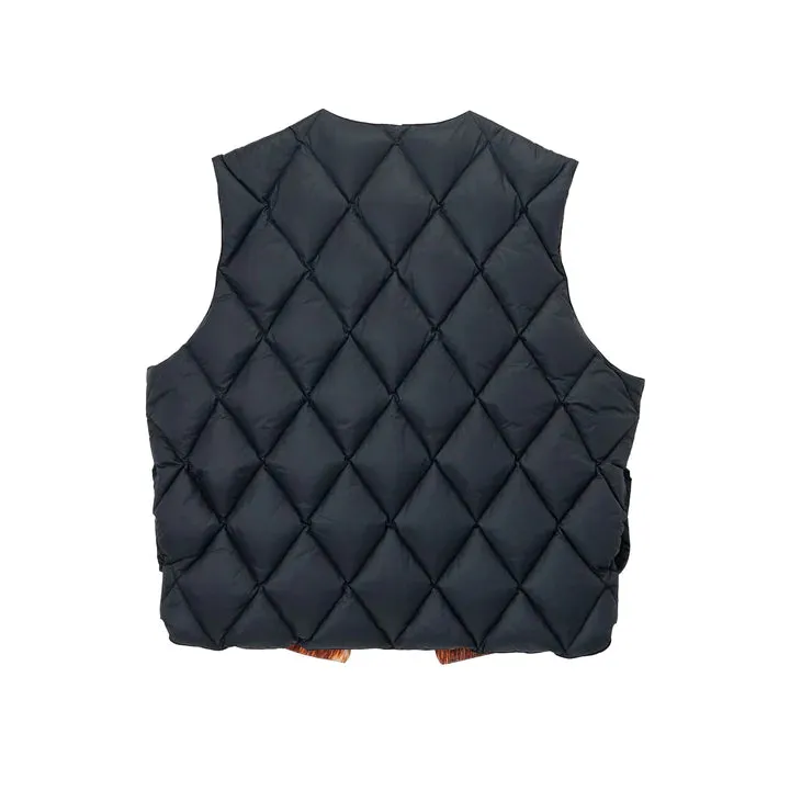 REVERSIBLE QUILTED VEST / STUSSY / COWHIDE