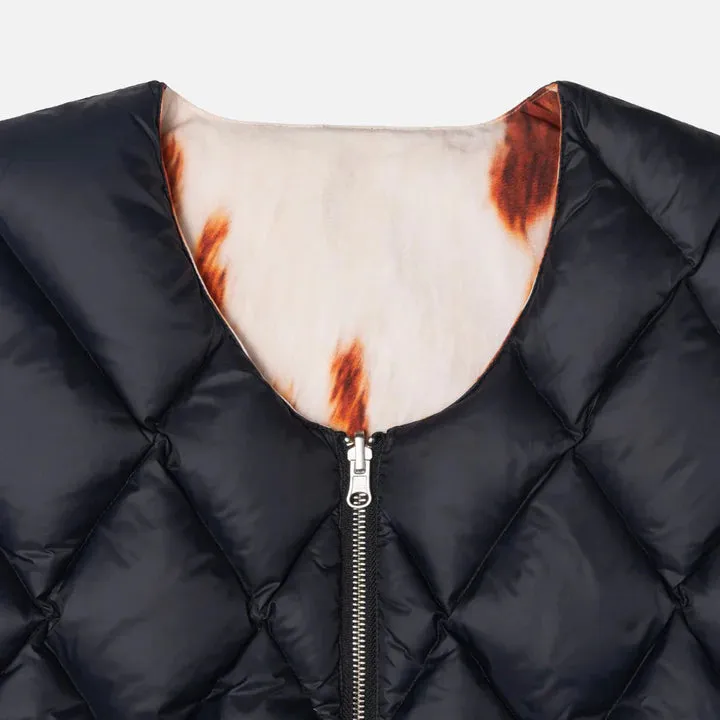 REVERSIBLE QUILTED VEST / STUSSY / COWHIDE