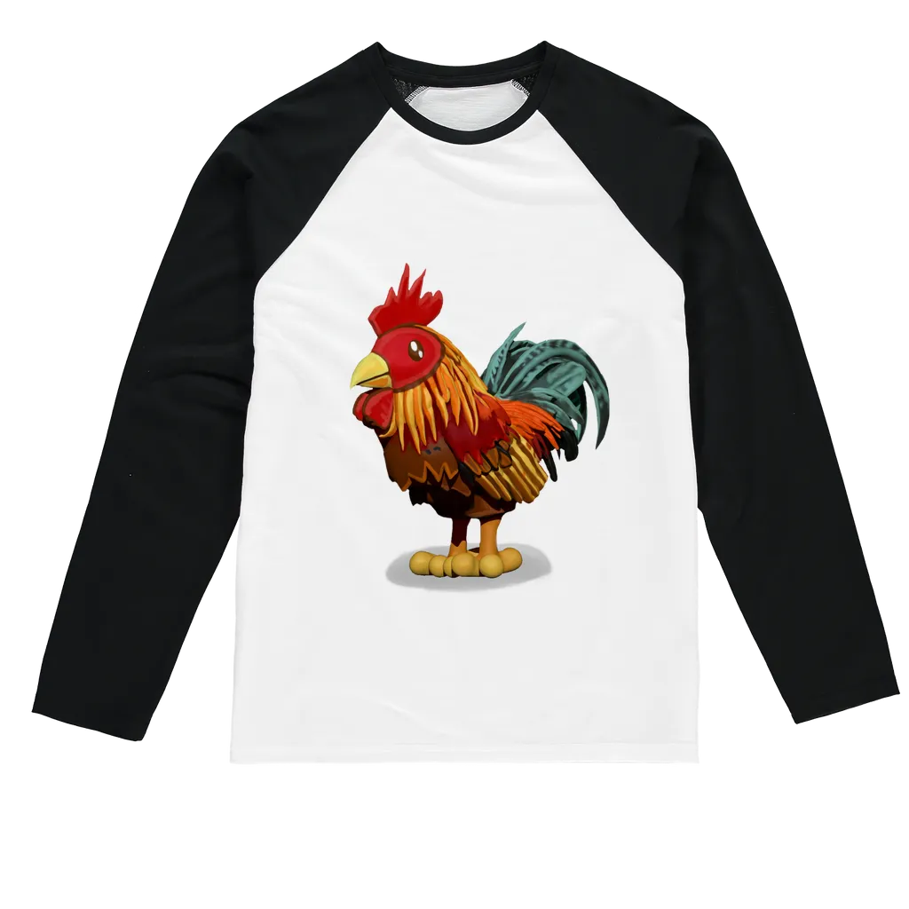 Rooster Sublimation Baseball Long Sleeve T-Shirt