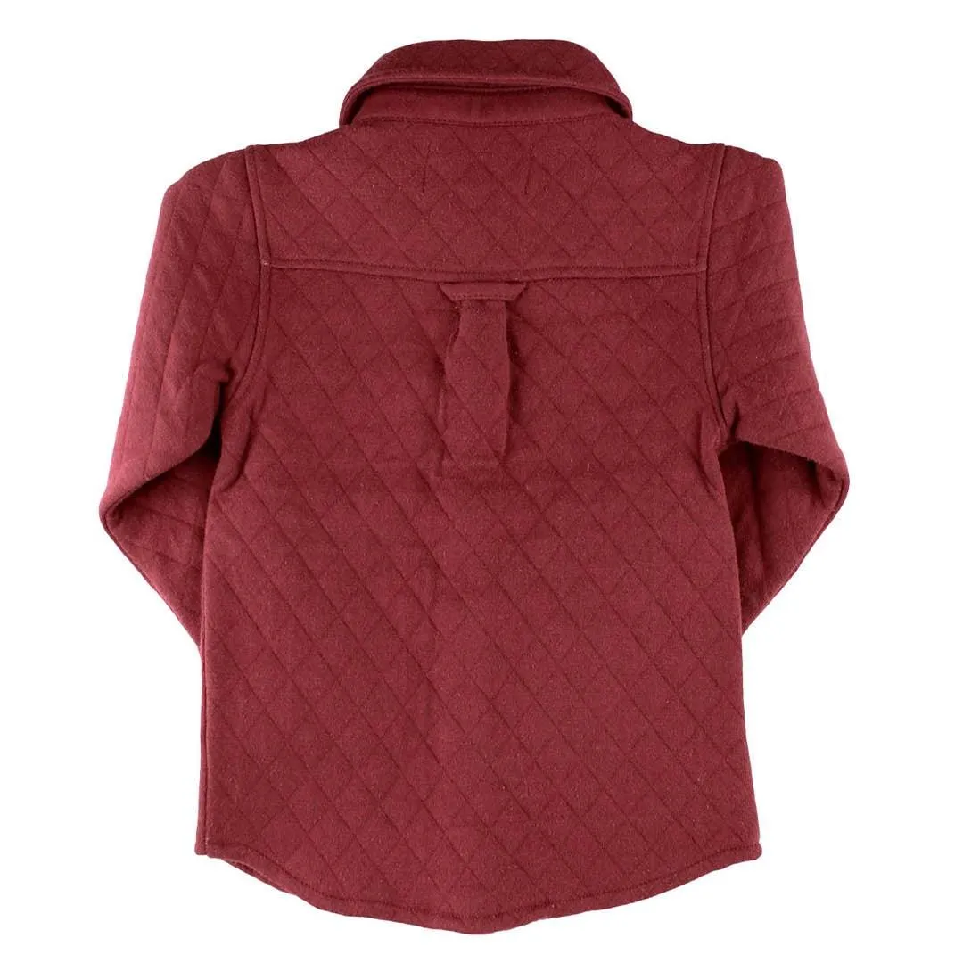 Rosewood Quilted Knit Long Sleeve Button Down Shirt