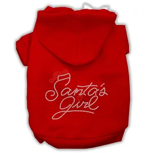 Santa's Girl Rhinestone Dog Hoodie Red Xl (16)