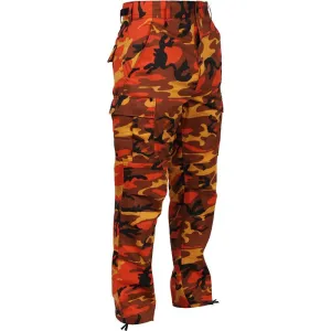 Savage Orange Camouflage - Military BDU Pants - Polyester Cotton Twill