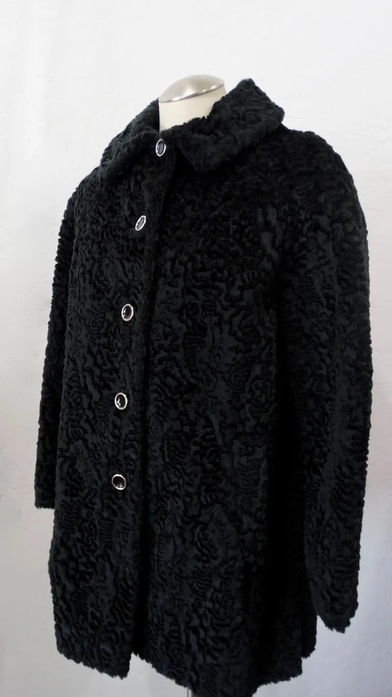 Sheared Faux Fur Pea Coat