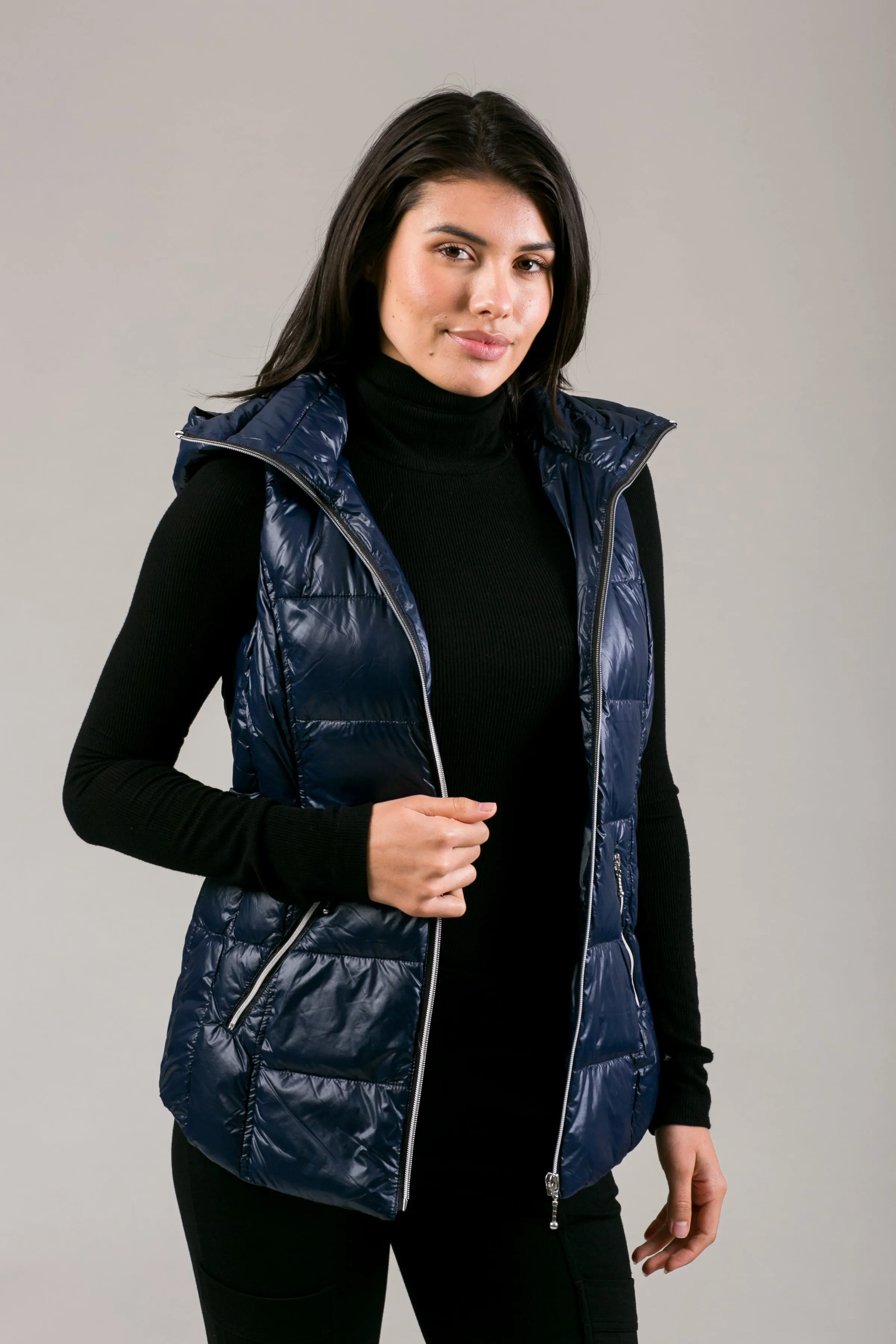 Short Hooded Quilted Vest