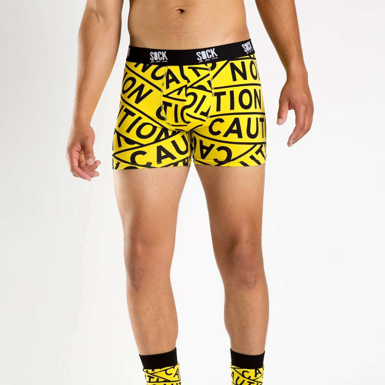 Sock It To Me Men's Underwear - Caution Tape - Medium