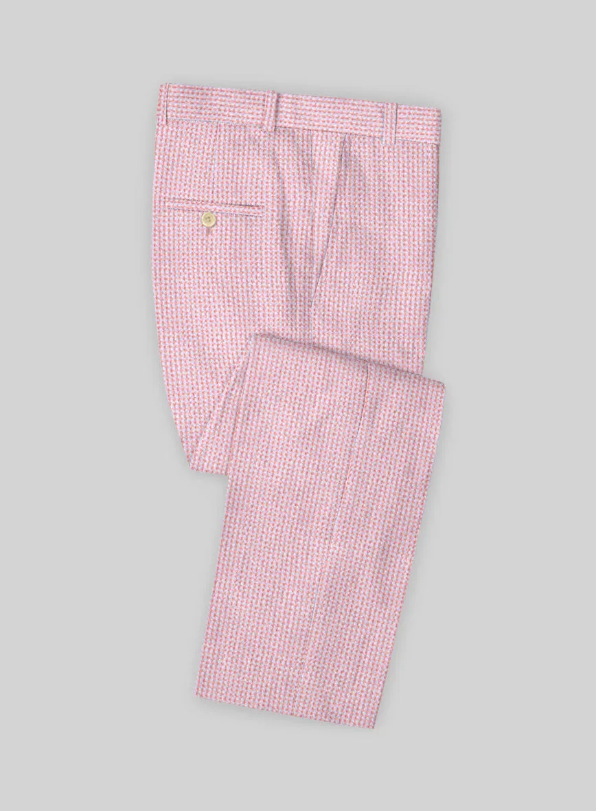 Solbiati Gingham Pink Seersucker Pants