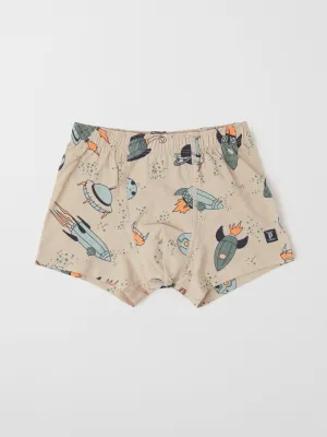 Space Print Boys Boxers