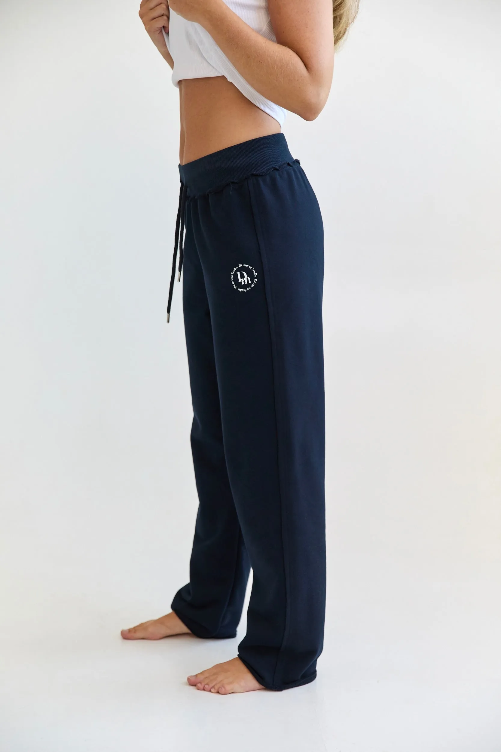 Straight Leg Sweatpants -  navy