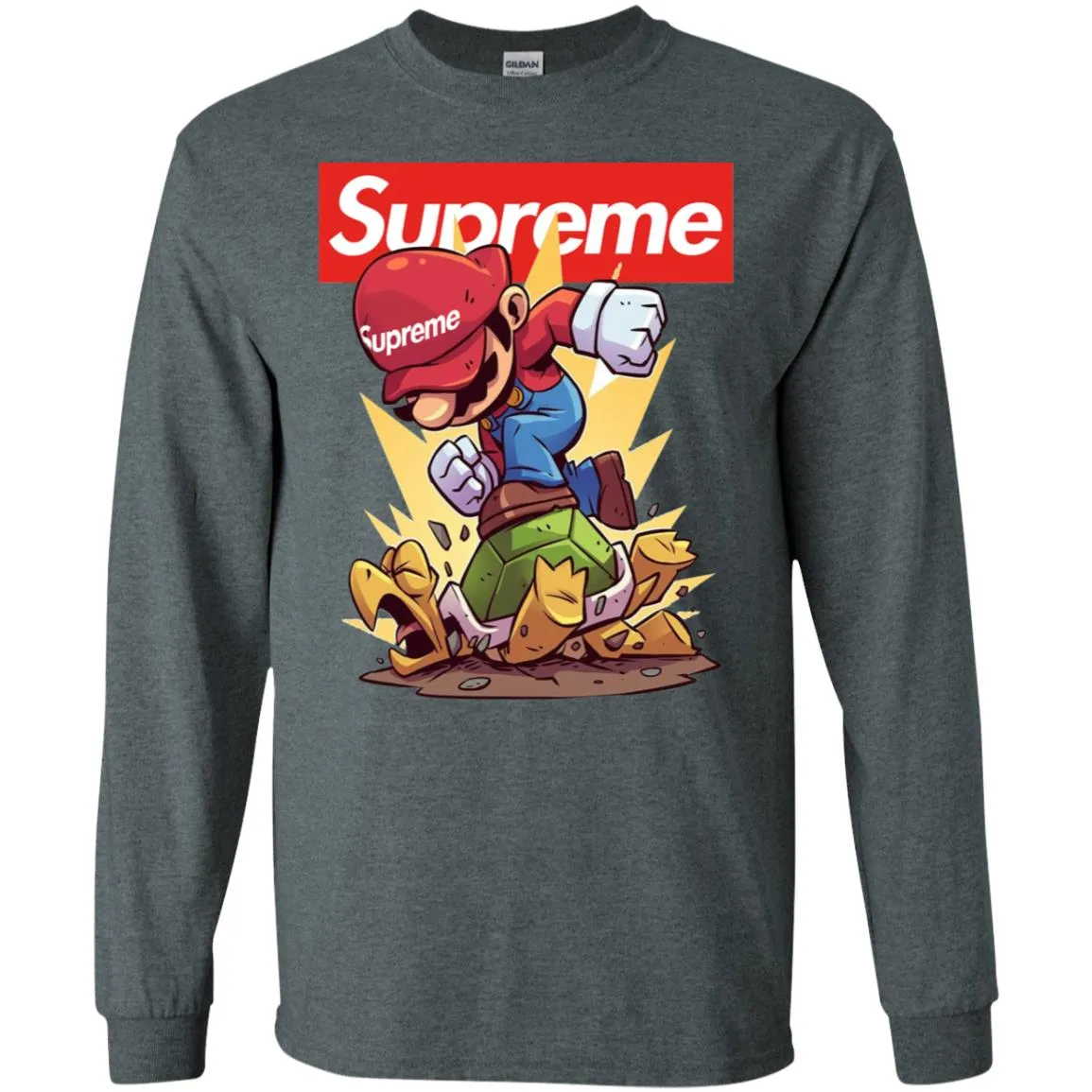 Supreme Mario Gaming T-shirt Men Long Sleeve Shirt