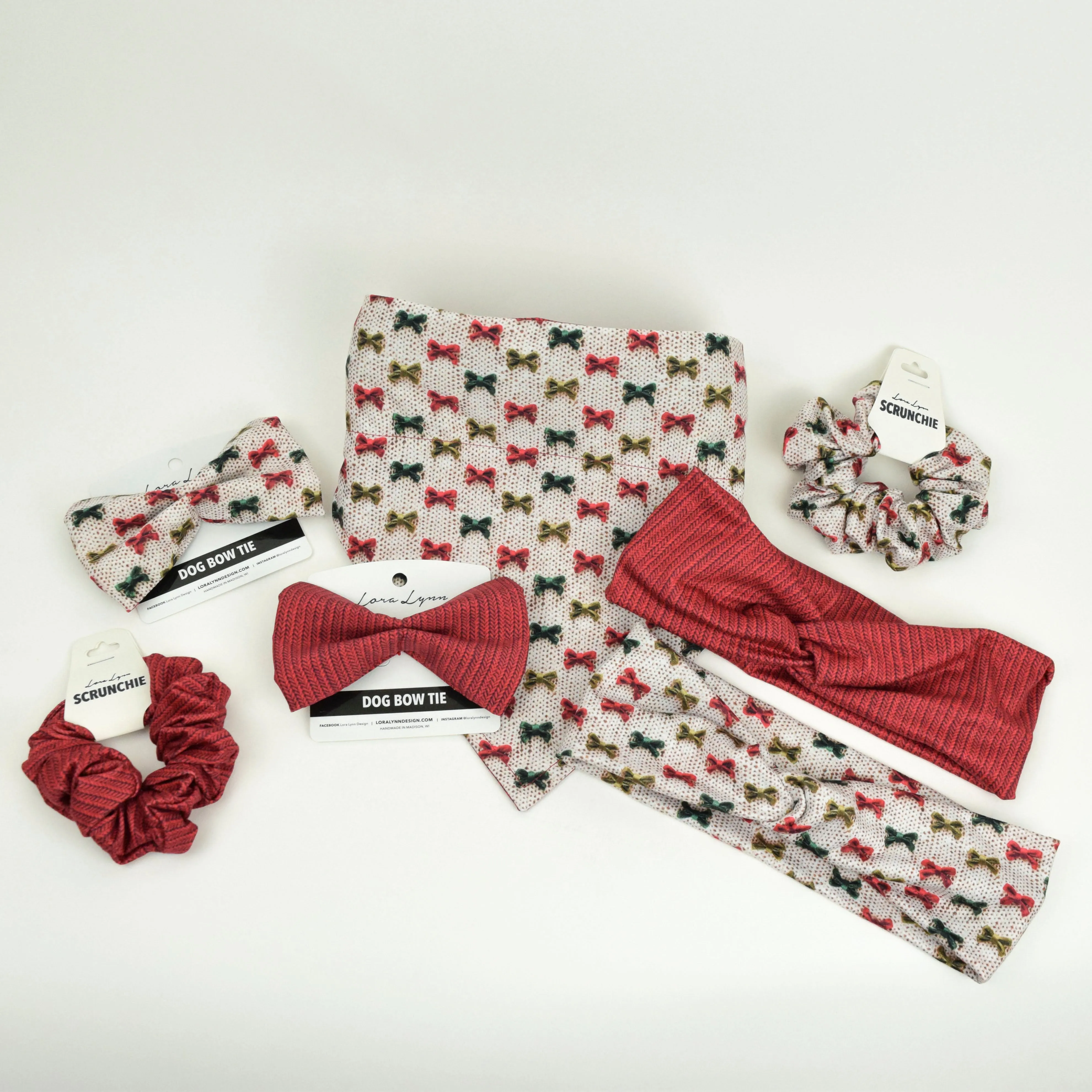 Sweater Christmas - Red Knit dog bow tie