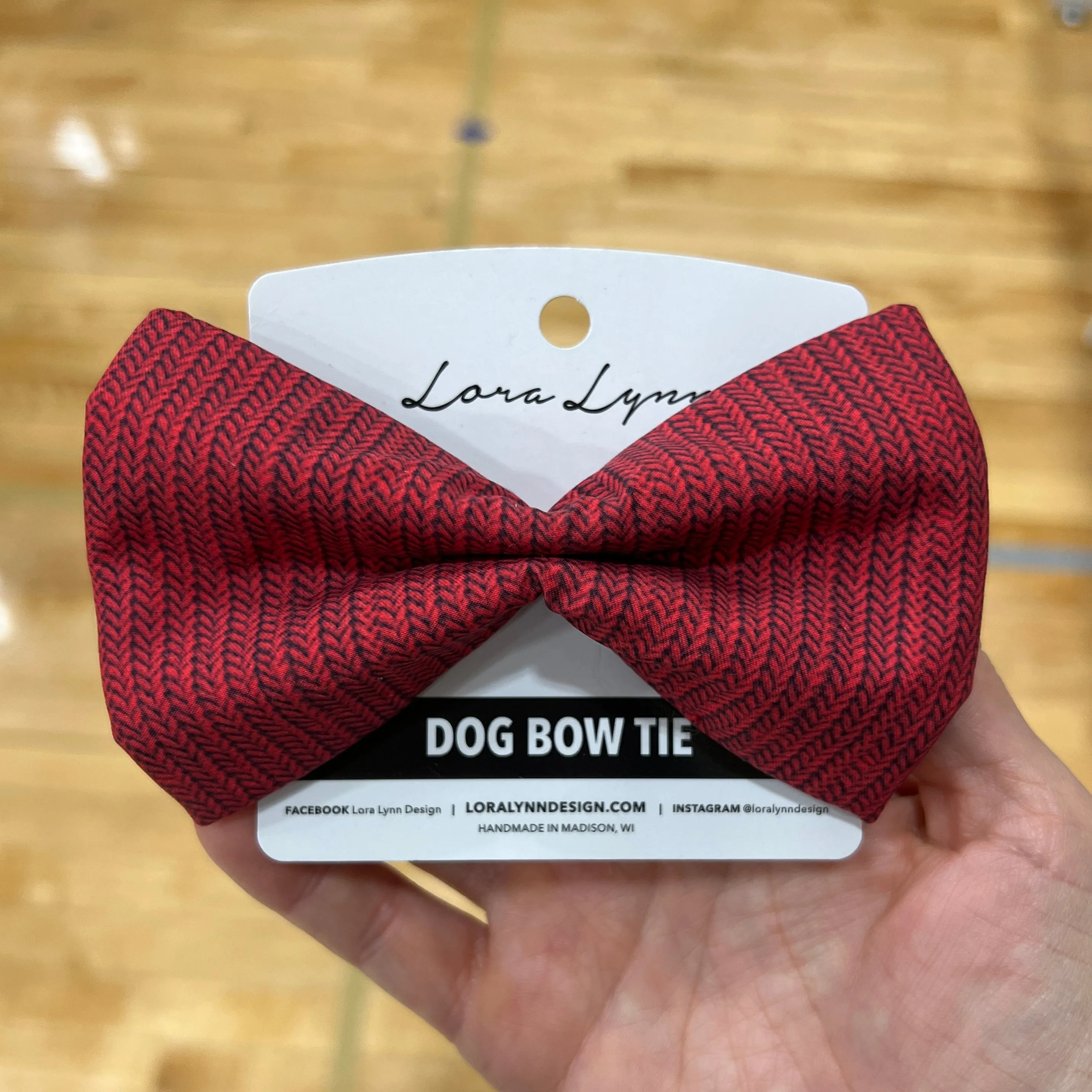 Sweater Christmas - Red Knit dog bow tie