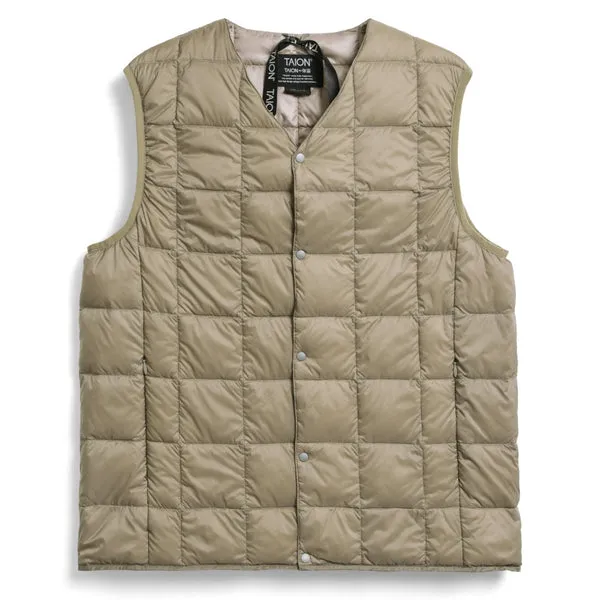 Taion V Button Down Vest - Khaki