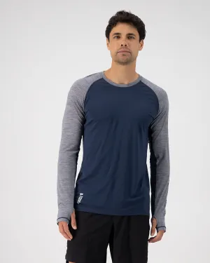 Temple Merino Long Sleeve - Grey Heather / Midnight