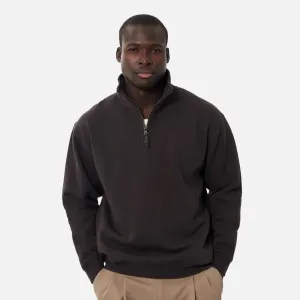 The Staunton Sweatshirt Half Zip - Port | Oatmeal Marle