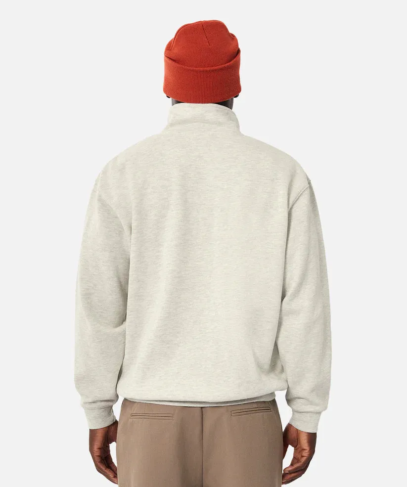 The Staunton Sweatshirt Half Zip - Port | Oatmeal Marle