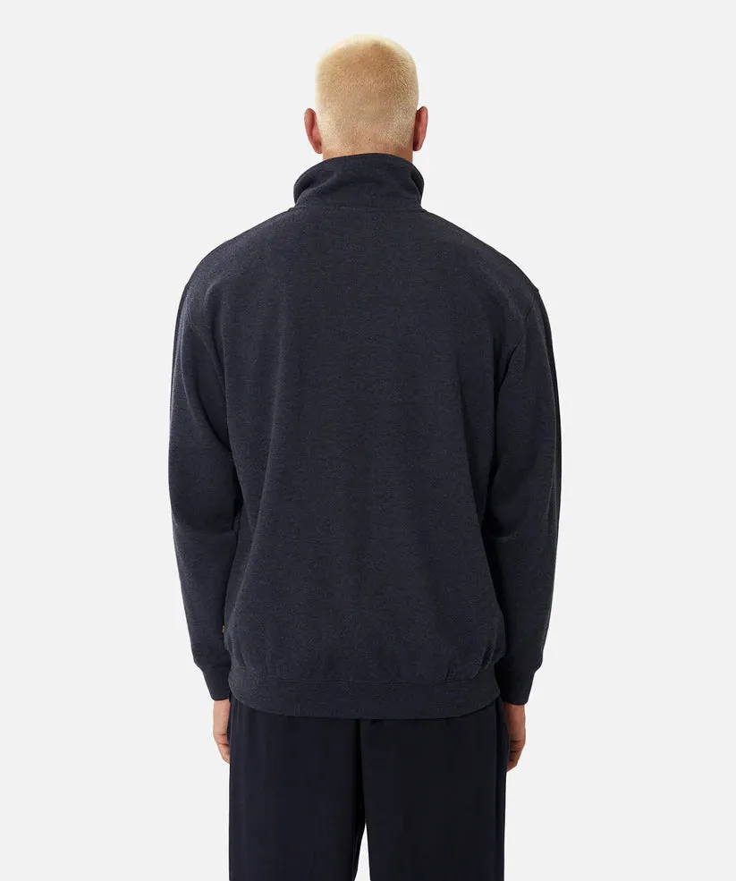 The Staunton Sweatshirt Half Zip - Port | Oatmeal Marle