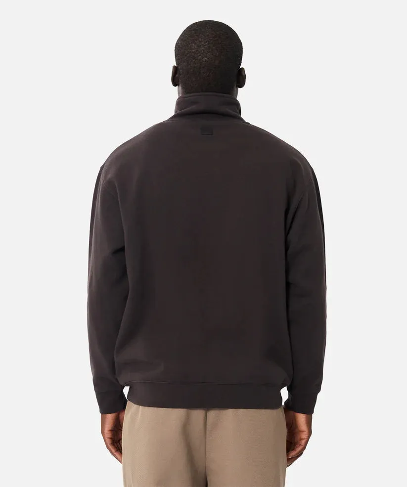 The Staunton Sweatshirt Half Zip - Port | Oatmeal Marle