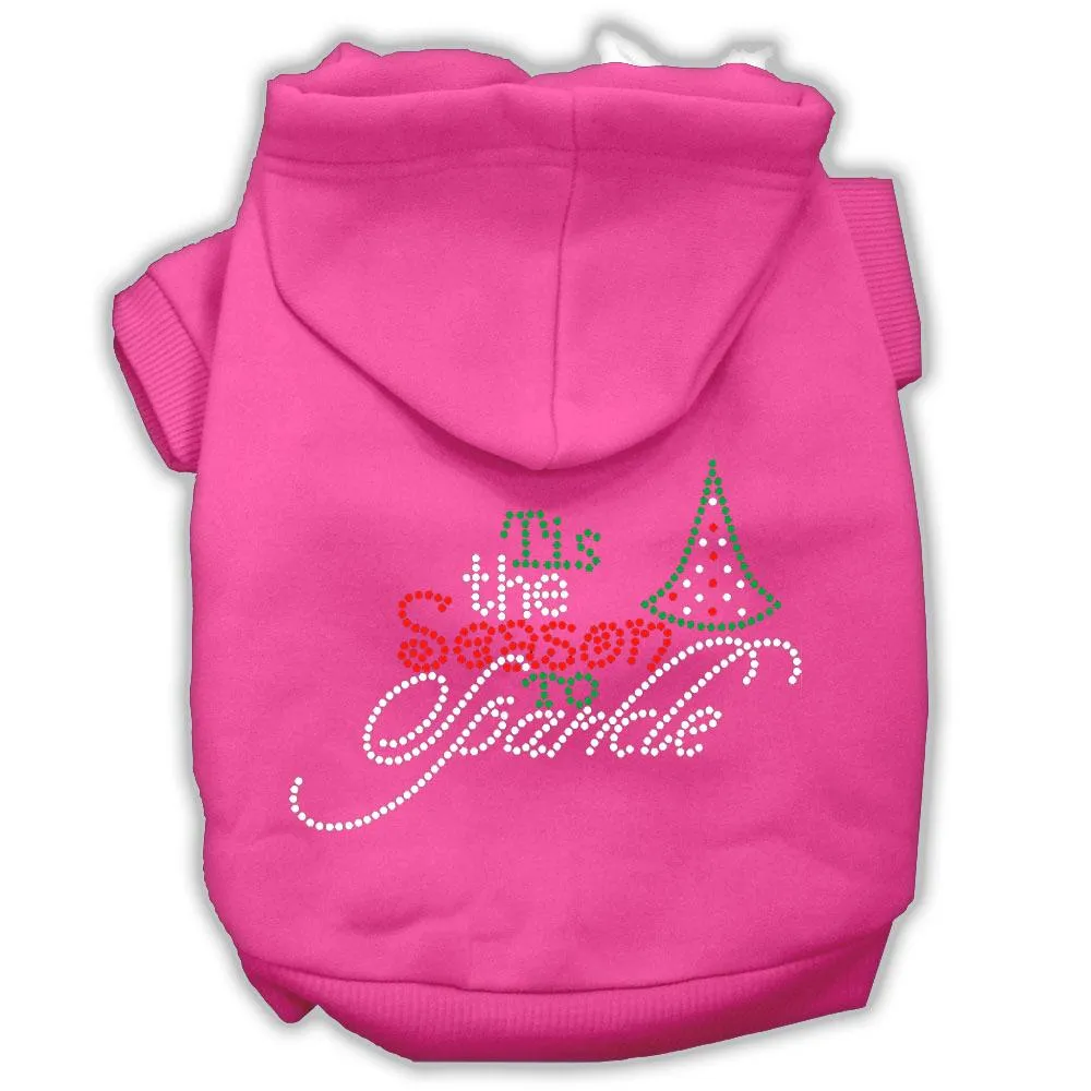 Tis The Season To Sparkle Rhinestone Dog Hoodie Bright Pink L (14)