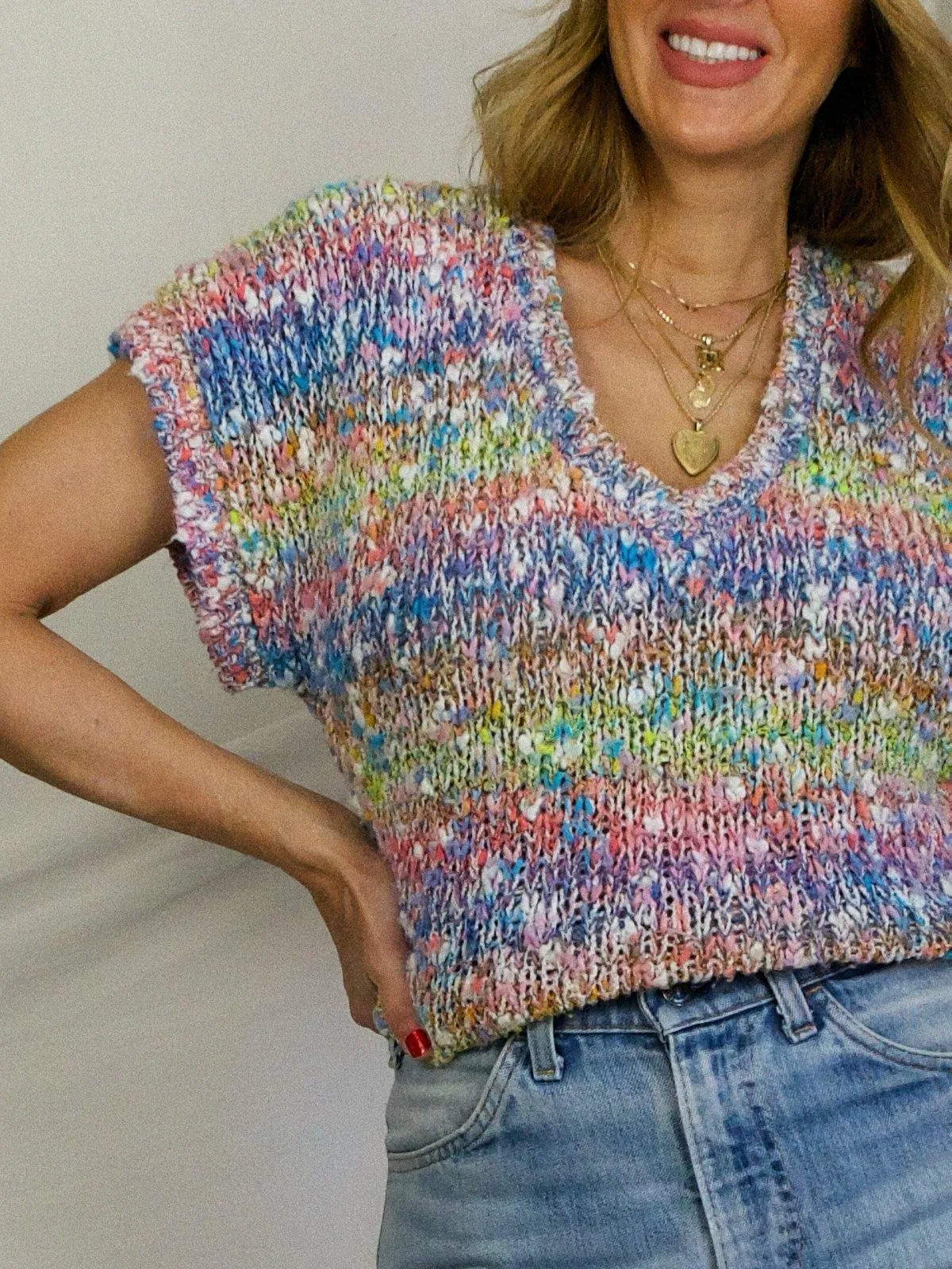 Vintage Pastel Rainbow Sweater