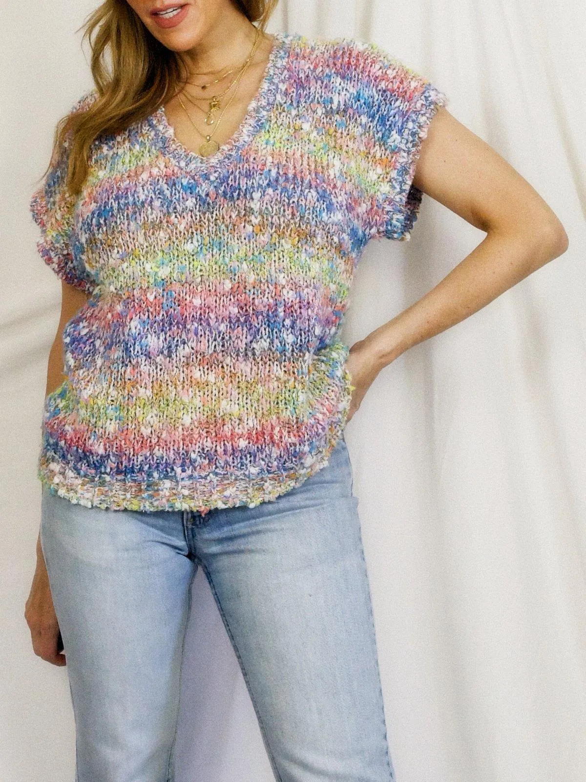 Vintage Pastel Rainbow Sweater