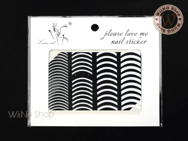 White Curve Line Adhesive Nail Art Sticker - 1 pc (ZYE-151)