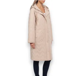 Women's Chevron Quilted Longline Coat