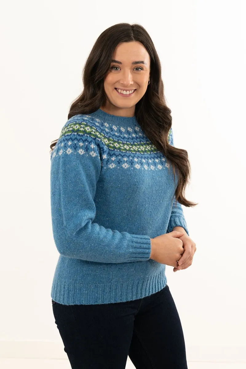 Womens Croft II Yoke Fair Isle Jumper - Blue