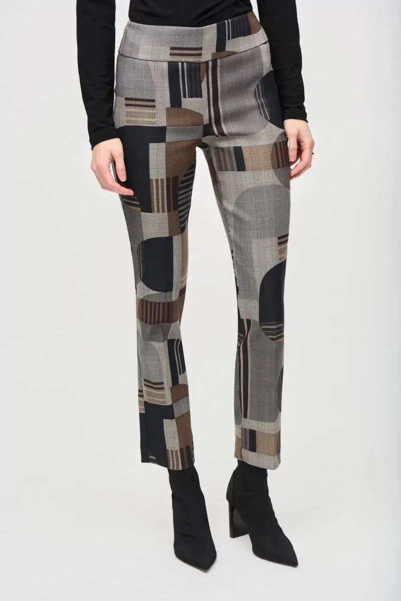 Women's Joseph Ribkoff | Abstract Print Straight Pull On Pant | Black