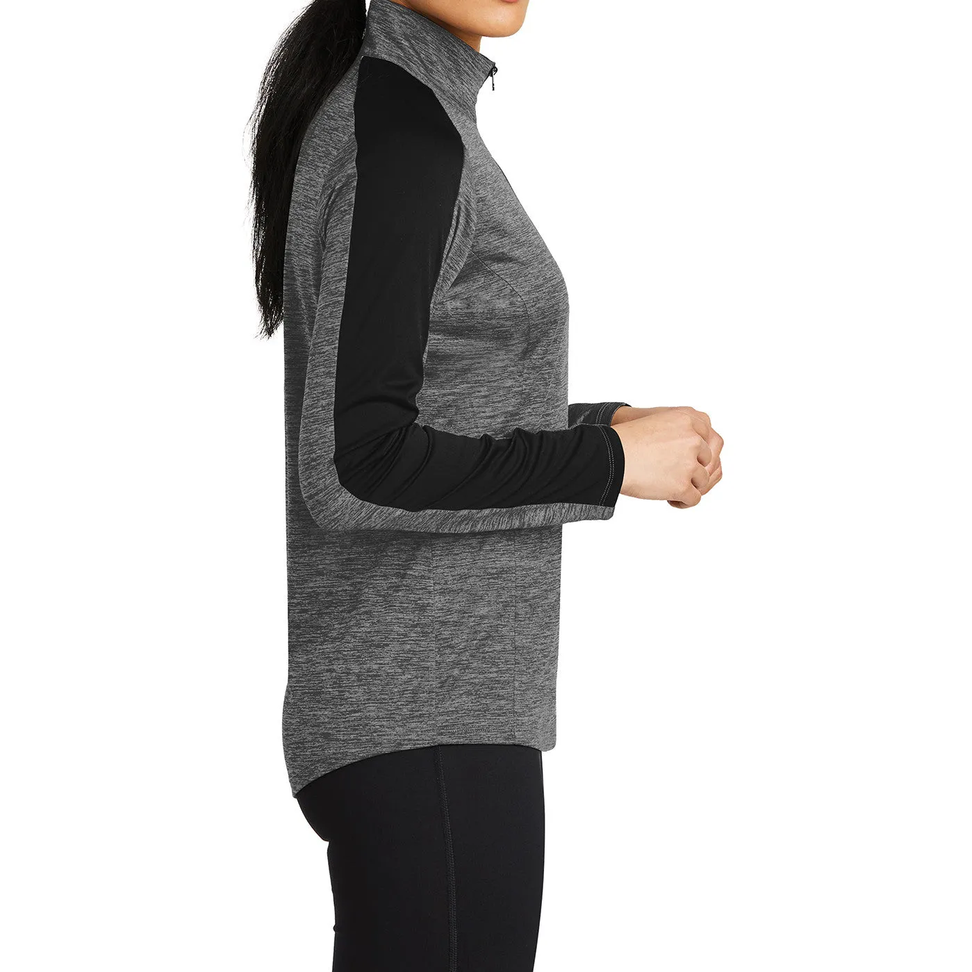 Women's PosiCharge Electric Heather Colorblock 1/4-Zip Pullover