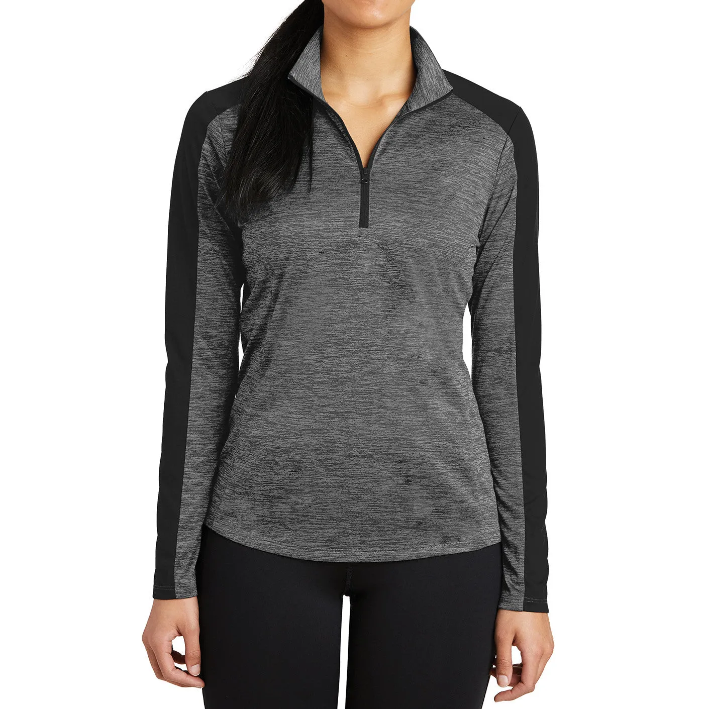 Women's PosiCharge Electric Heather Colorblock 1/4-Zip Pullover