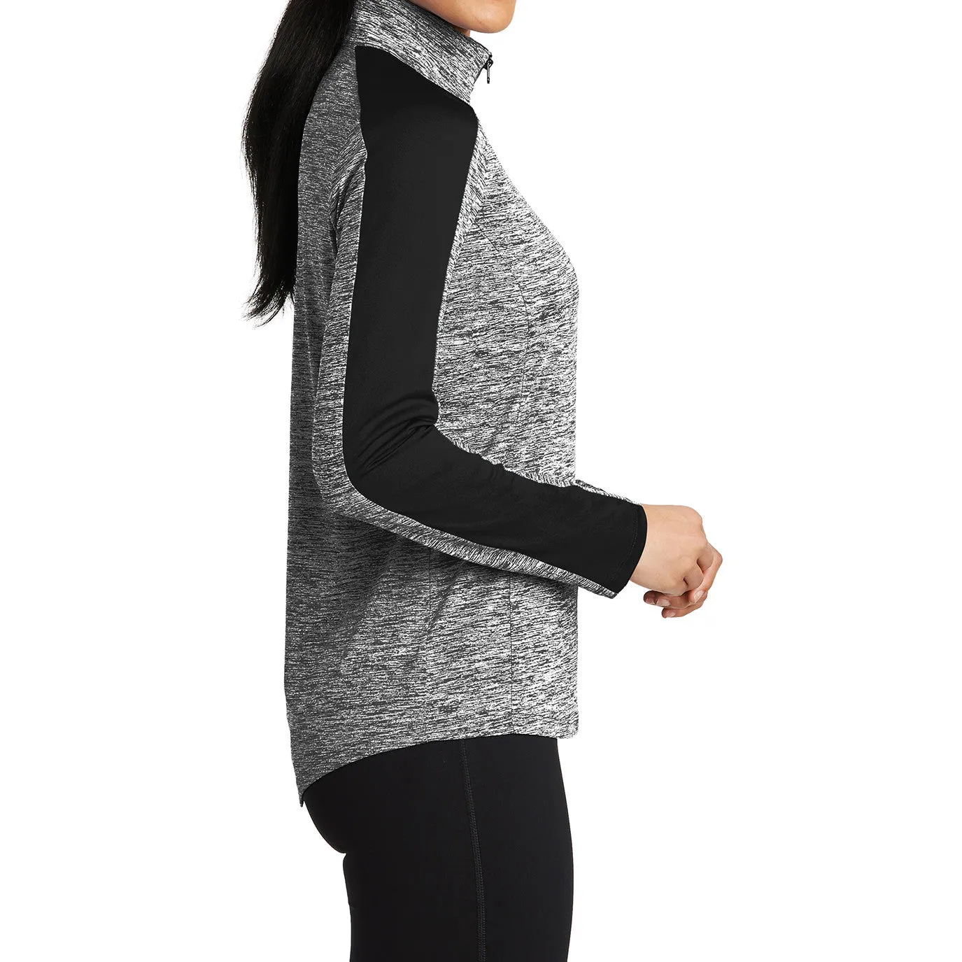 Women's PosiCharge Electric Heather Colorblock 1/4-Zip Pullover