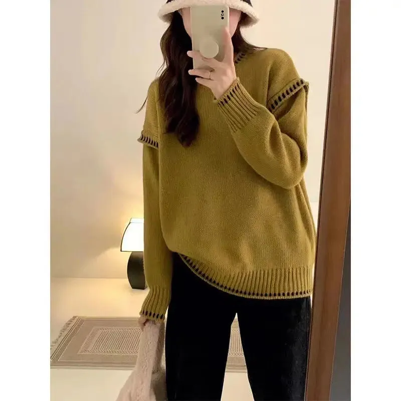 Women's Round Neck Sweater All-match Casual