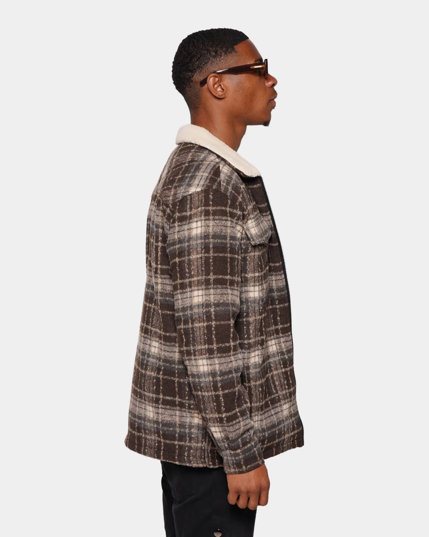 XXIII Tex Sherpa Flannel Jacket Brown/White