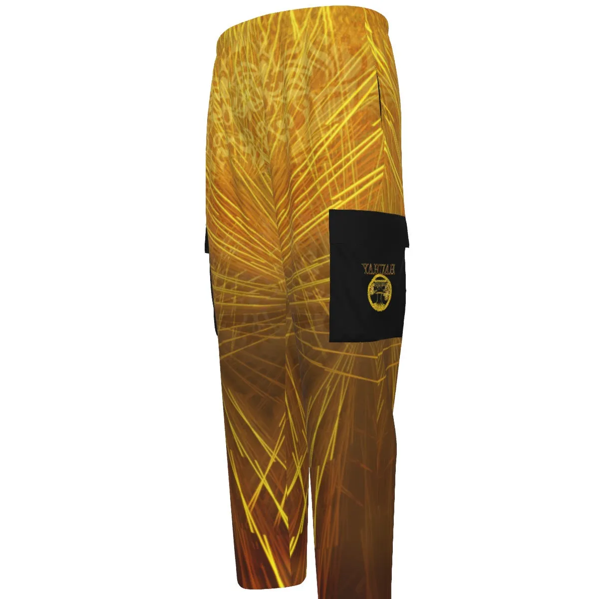 Yahuah-Tree of Life 02-03 Voltage Men's Designer Open Bottom Cargo Sweatpants