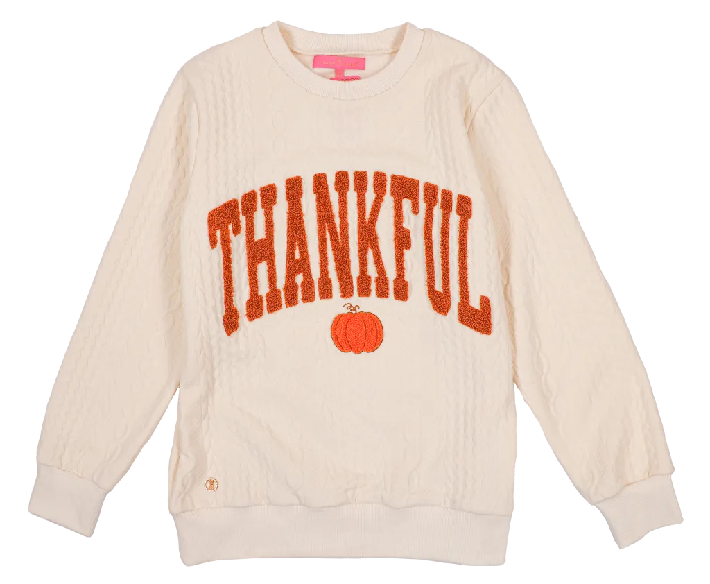 Youth Thankful Braided Crew Pullover